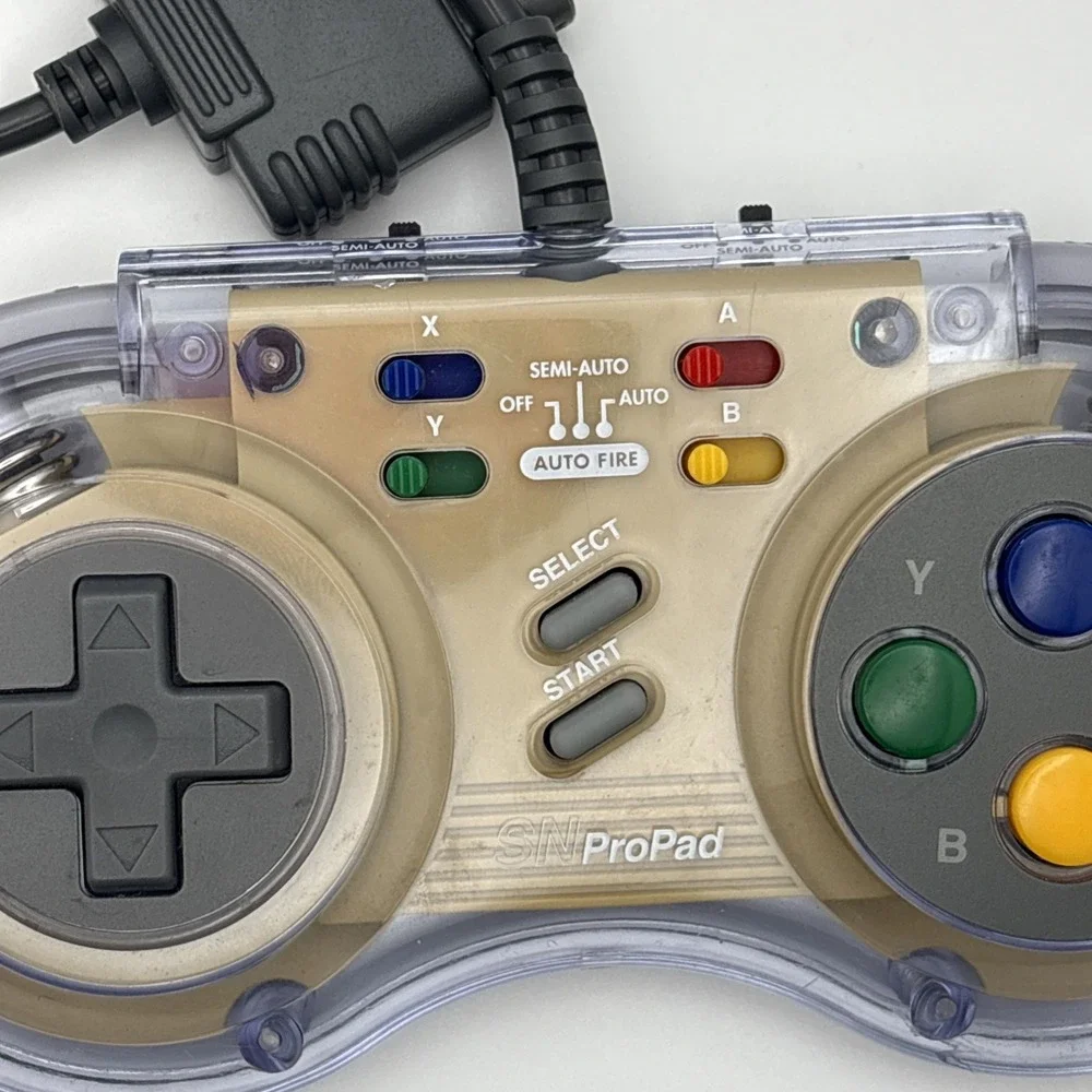 Super Nintendo SN ProPad Turbo Controller SNES Interact Clear Gold